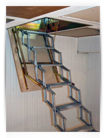 Чердачная лестница с высокой нагрузкой на ступень